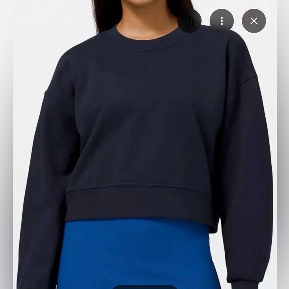 Lululemon Perfectly Oversized Cropped Crew True Navy Size 10